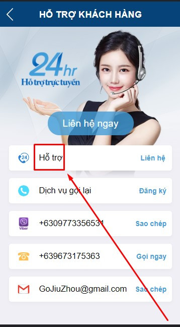 Mở khoá nạp tiền THABET bước 2